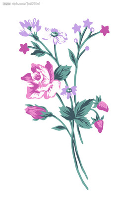 彩绘花卉设计图__PSD分层素材_PSD分层素材_设计图库